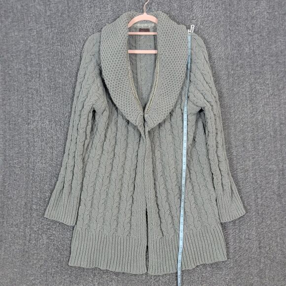 POL Cardigan Sweater Womens Small Sage Green Chunky Cozy Knit Shawl Collar - Picture 3 of 13